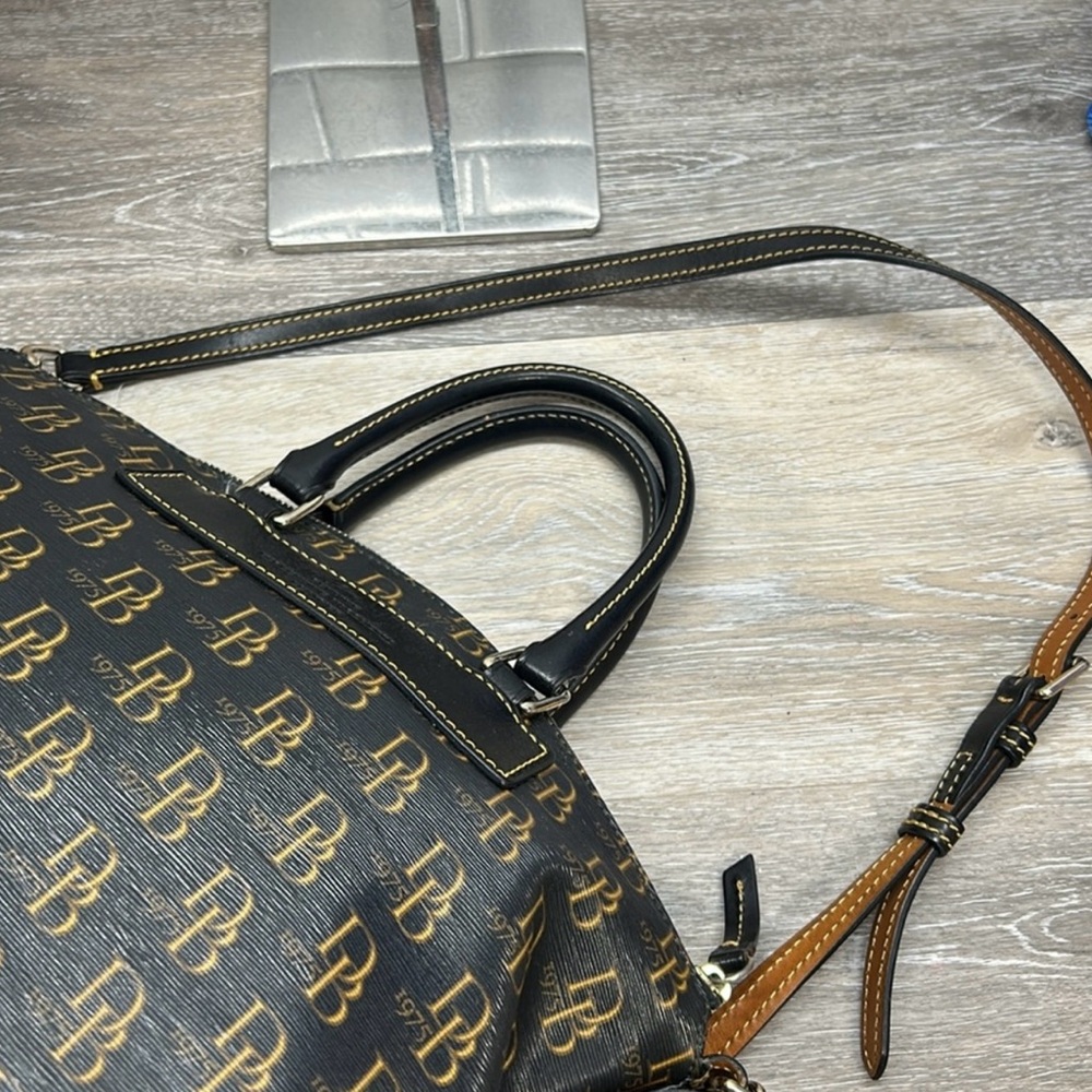 Dooney and Bourke Florentine Vacchetta Black Leather Bag-Very Gently Loved!! - Picture 9 of 12